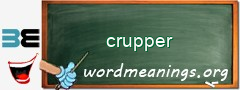 WordMeaning blackboard for crupper